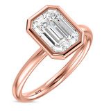 Photo of Niu 3 ct tw. Lab Grown Diamond Emerald Solitaire Engagement Ring 14K Rose Gold [BT1921RE-N295]