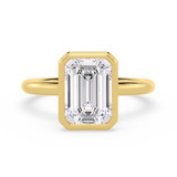 Photo of Niu 3 ct tw. Lab Grown Diamond Emerald Solitaire Engagement Ring 14K Yellow Gold [BT1921YE-N295]