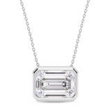 Photo of Dela 3 Carat T.W. Lab Grown Diamond Solitaire Pendant 10K White Gold [SP1921W-N295]