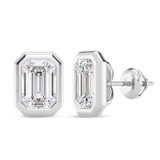 Photo of Dela 3 CT. T.W. Lab Grown Diamond Solitaire Earring 14K White Gold [SE1921W-N295]