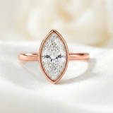 Photo of Niu 3 ct tw. Lab Grown Diamond Marquise Solitaire Engagement Ring 10K Rose Gold [BT1924RE-O295]