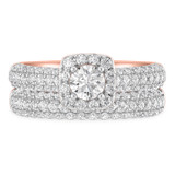 Photo of Jiles 1 7/8 ct tw. Lab Grown Diamond Round Solitaire Bridal Set 14K Rose Gold [BR1681R-L045]