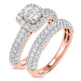 Photo of Jiles 1 7/8 ct tw. Lab Grown Diamond Round Solitaire Bridal Set 14K Rose Gold [BR1681R-L045]