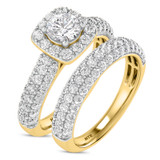 Photo of Jiles 1 7/8 ct tw. Lab Grown Diamond Round Solitaire Bridal Set 14K Yellow Gold [BR1681Y-L045]