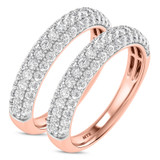 Photo of Jiles 1 1/3 ct tw. Lab Grown Diamond Same Sex Ladies Band Set 14K Rose Gold [WL1681R]