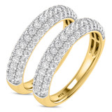 Photo of Jiles 1 1/3 ct tw. Lab Grown Diamond Same Sex Ladies Band Set 14K Yellow Gold [WL1681Y]