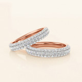 Photo of Jiles 1 1/2 ct tw. Lab Grown Diamond Wedding Band Set 14K Rose Gold [WB1681R]