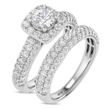 Photo of Jiles 1 7/8 ct tw. Lab Grown Diamond Round Solitaire Bridal Set 10K White Gold [BR1681W-L045]