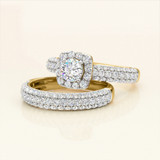 Photo of Jiles 1 7/8 ct tw. Lab Grown Diamond Round Solitaire Bridal Set 10K Yellow Gold [BR1681Y-L045]