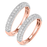 Photo of Jiles 1 1/2 ct tw. Lab Grown Diamond Wedding Band Set 10K Rose Gold [WB1681R]