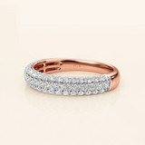 Photo of Jiles 1 1/3 ct tw. Lab Grown Diamond Same Sex Ladies Band Set 10K Rose Gold [BT1681RL]