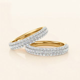 Photo of Jiles 1 1/2 ct tw. Lab Grown Diamond Wedding Band Set 10K Yellow Gold [WB1681Y]