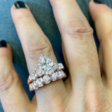 Photo of Florens 2 1/4 ct tw. Lab Grown Diamond Pear Solitaire Bridal Set 14K Rose Gold [BR1683R-M070]