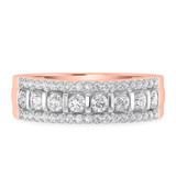 Photo of Florens 2 ct tw. Lab Grown Diamond Wedding Band Set 14K Rose Gold [BT1683RM]