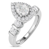 Photo of Florens 1 1/2 ct tw. Lab Grown Pear Solitaire Engagement Ring 14K White Gold [BT1683WE-M070]