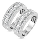 Photo of Florens 2 1/2 ct tw. Lab Grown Diamond Same Sex Mens Band Set 14K White Gold [WM1683W]