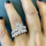 Photo of Florens 2 1/4 ct tw. Lab Grown Diamond Pear Solitaire Bridal Set 10K White Gold [BR1683W-M070]