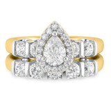 Photo of Florens 2 1/4 ct tw. Lab Grown Diamond Pear Solitaire Bridal Set 10K Yellow Gold [BR1683Y-M070]