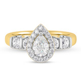 Photo of Florens 2 1/4 ct tw. Lab Grown Diamond Pear Solitaire Bridal Set 10K Yellow Gold [BT1683YE-M070]