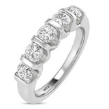 Photo of Florens 2 ct tw. Lab Grown Diamond Wedding Band Set 10K White Gold [BT1683WL]