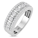 Photo of Florens 2 ct tw. Lab Grown Diamond Wedding Band Set 10K White Gold [BT1683WM]
