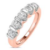 Photo of Florens 2 ct tw. Lab Grown Diamond Wedding Band Set 10K Rose Gold [BT1683RL]