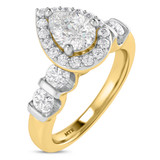 Photo of Florens 3 1/2 ct tw. Lab Grown Diamond Pear Solitaire Trio Set 10K Yellow Gold [BT1683YE-M070]