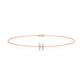 Photo of Lisa "H" 1/15 CT. T.W. Lab Grown Diamond Bracelet 14K Rose Gold [BC1945R]