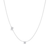 Photo of Lisa "R" 1/7 CT. T.W. Lab Grown Diamond Pendant 14K White Gold [CP1955W]