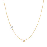 Photo of Lisa "R" 1/7 Carat T.W. Lab Grown Diamond Pendant 10K Yellow Gold [CP1955Y]