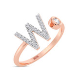 Photo of Lisa "W" 1/7 ct tw. Lab Grown Diamond Ring 14K Rose Gold [FR1960R]