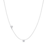 Photo of Lisa "P" 1/7 Carat T.W. Lab Grown Diamond Pendant 10K White Gold [CP1953W]