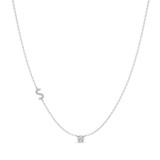 Photo of Lisa "S" 1/8 CT. T.W. Lab Grown Diamond Pendant 14K White Gold [CP1956W]