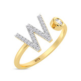 Photo of Lisa "W" 1/7 ct tw. Lab Grown Diamond Ring 14K Yellow Gold [FR1960Y]