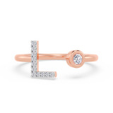 Photo of Lisa "L" 1/10 ct tw. Lab Grown Diamond Ring 10K Rose Gold [FR1949R]