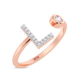 Photo of Lisa "L" 1/10 ct tw. Lab Grown Diamond Ring 10K Rose Gold [FR1949R]