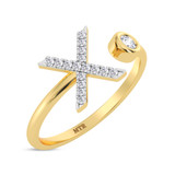 Photo of Lisa "X" 1/8 ct tw. Lab Grown Diamond Ring 10K Yellow Gold [FR1961Y]