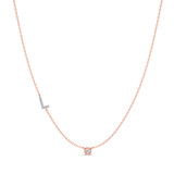 Photo of Lisa "L" 1/8 Carat T.W. Lab Grown Diamond Pendant 10K Rose Gold [CP1949R]