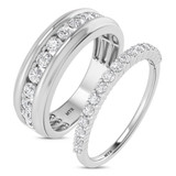 Photo of Stella 1 1/6 ct tw. Lab Grown Diamond Wedding Band Set 14K White Gold [WB1666W]