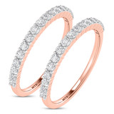 Photo of Stella 1/2 ct tw. Lab Grown Diamond Same Sex Ladies Band Set 14K Rose Gold [WL1666R]