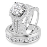 Photo of Stella 3 1/3 ct tw. Lab Grown Diamond Round Solitaire Trio Set 14K White Gold [BT1666W-L125]