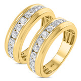 Photo of Stella 1 3/4 ct tw. Lab Grown Diamond Same Sex Mens Band Set 10K Yellow Gold [WM1666Y]