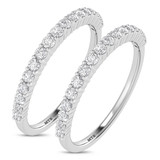 Photo of Stella 1/2 ct tw. Lab Grown Diamond Same Sex Ladies Band Set 10K White Gold [WL1666W]