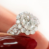 Photo of Dorah 3 1/5 ct tw. Lab Grown Diamond Oval Solitaire Engagement Ring 14K White Gold [BT1667WE-I195]
