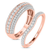 Photo of Dorah 1 1/10 ct tw. Lab Grown Diamond Wedding Band Set 14K Rose Gold [WB1667R]
