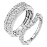 Photo of Faye 1 1/2 ct tw. Lab Grown Diamond Wedding Band Set 14K White Gold [WB1675W]