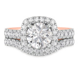 Photo of Faye 3 1/4 ct tw. Lab Grown Diamond Round Solitaire Bridal Set 10K Rose Gold [BR1675R-L195]