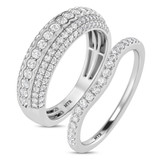 Photo of Dorah 1 1/10 ct tw. Lab Grown Diamond Wedding Band Set 10K White Gold [WB1667W]