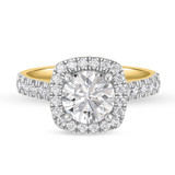 Photo of Faye 3 1/4 ct tw. Lab Grown Diamond Round Solitaire Bridal Set 10K Yellow Gold [BT1675YE-L195]