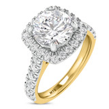 Photo of Faye 3 1/4 ct tw. Lab Grown Diamond Round Solitaire Bridal Set 10K Yellow Gold [BT1675YE-L195]